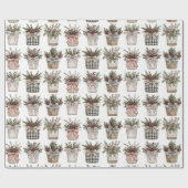 Buffalo Plaid Basket | Boerderij Kerstmis Cadeaupapier (Vlak)