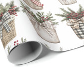 Buffalo Plaid Basket | Boerderij Kerstmis Cadeaupapier (Rol Hoek)
