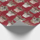 Buffalo Plaid Basket | Boerderij Kerstmis Cadeaupapier (Hoek)