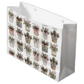 Buffalo Plaid Basket | Boerderij Kerstmis Groot Cadeauzakje (Voorkant Gekanteld)