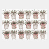 Buffalo Plaid Basket | Boerderij Kerstmis Inpakpapier Vel (Voorkant 3)