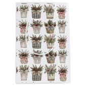 Buffalo Plaid Basket | Boerderij Kerstmis Medium Cadeauzakje (Voorkant)