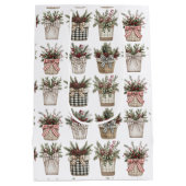 Buffalo Plaid Basket | Boerderij Kerstmis Medium Cadeauzakje (Achterkant)