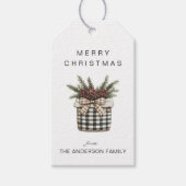 Buffalo Plaid Basket Cadeaulabel (Voorkant)