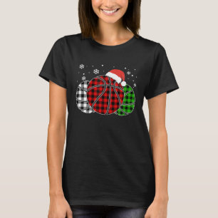 Buffalo Plaid Basketbal Kerst Panama Lelijk T-shirt