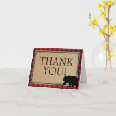 Buffalo Plaid Bedankkaartjes Kaart (Gele Bloem)