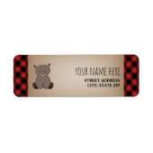 Buffalo Plaid Beer Baby shower Etiket (Voorkant)