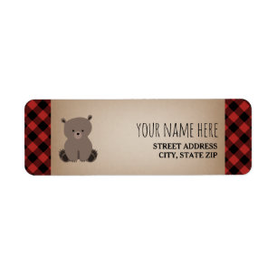 Buffalo Plaid Beer Baby shower Etiket