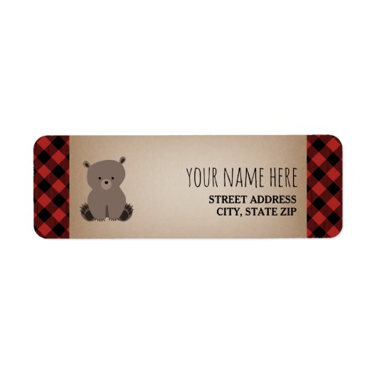 Buffalo Plaid Beer Baby shower Etiket (Voorkant)