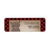 Buffalo Plaid Beer Baby shower Etiket (Voorkant)