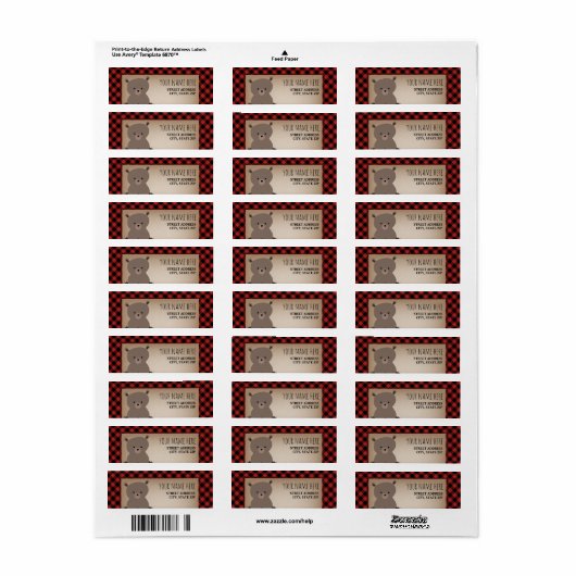 Buffalo Plaid Beer Baby shower Etiket (Full Sheet)