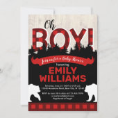 Buffalo Plaid Beer Boy Baby shower Invitation Kaart (Voorkant)