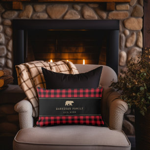Buffalo Plaid Beer Gepersonaliseerd Familiekussen Kussen