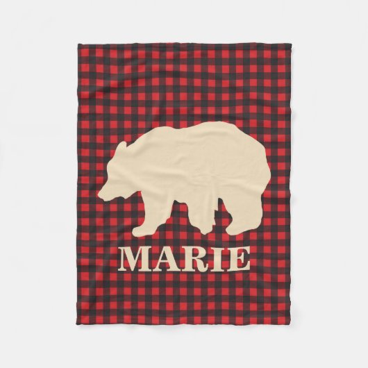 Buffalo plaid beer gepersonaliseerde deken (Voorkant)