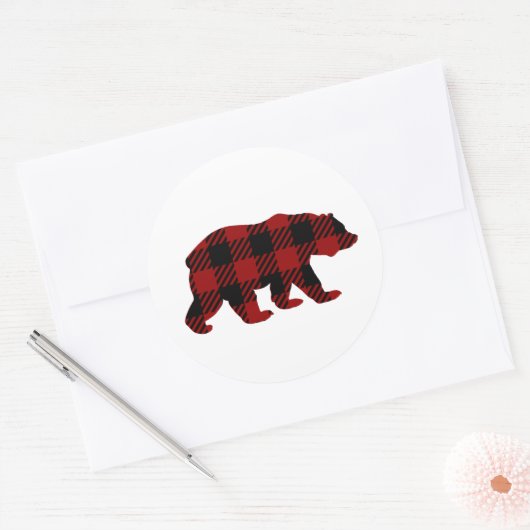 Buffalo Plaid Beer Sticker (Envelop)