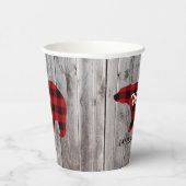 Buffalo Plaid Beer Wild One Boy 1st Verjaardagsfee Papieren Bekers (Rechts)