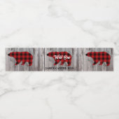 Buffalo Plaid Beer Wild One Boy 1st Verjaardagsfee Waterfles Etiket (Enkel label)