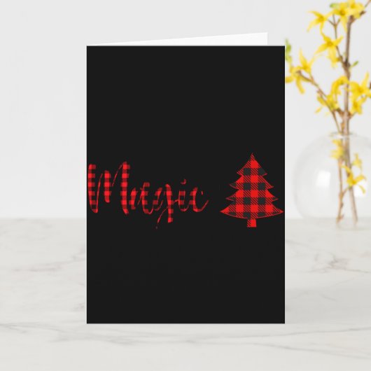 Buffalo Plaid Believe In The Magic Of Christmas Ba Kaart (Gele Bloem)