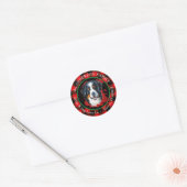 Buffalo Plaid Berner Sennenhond Retouradres Ronde Sticker (Envelop)