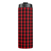Buffalo plaid Black en Red Pattern Thermosbeker (Voorkant)