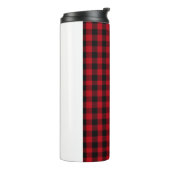 Buffalo plaid Black en Red Pattern Thermosbeker (Gedraaid links)