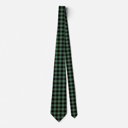 Buffalo Plaid Black Green Fall Stropdas (Voorkant)