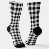 Buffalo Plaid Black White Classic Holiday Fun Sokken (Gebogen)