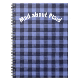 Buffalo Plaid Blauwe & Zwarte Monogram Eenvoudige  Notitieboek