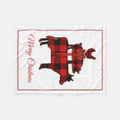 Buffalo Plaid Boerderij Animal Kerstmis Fleece Deken (Voorkant (Horizontaal))