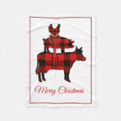 Buffalo Plaid Boerderij Animal Kerstmis Fleece Deken (Voorkant)