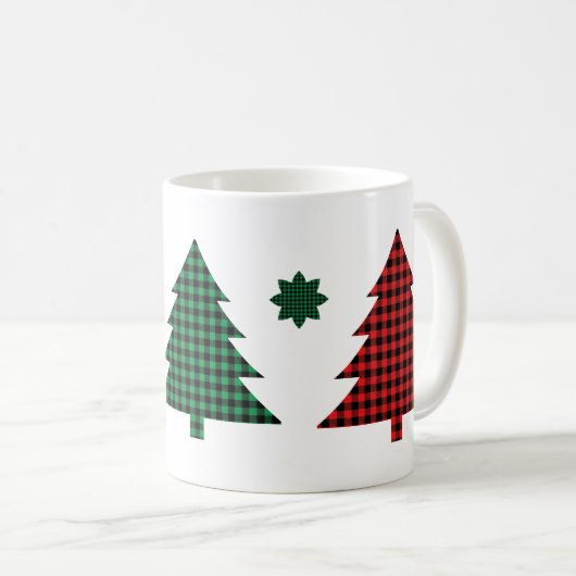 Buffalo Plaid Bomen Koffiemok (Voorkant rechts)