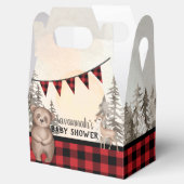 Buffalo Plaid bosdieren Baby shower Bedankdoosjes (Geopend)