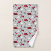Buffalo Plaid Bosdieren Patroon Bad Handdoek (Handdoek)