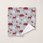 Buffalo Plaid Bosdieren Patroon Bad Handdoek (Wasdoekje)