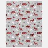 Buffalo Plaid Bosdieren Patroon Fleece Deken (Voorkant)