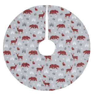 Buffalo Plaid Bosdieren Patroon Kerstboom Rok