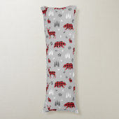 Buffalo Plaid Bosdieren Patroon Lichaamskussen (Voorkant Verticaal)