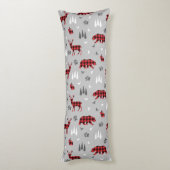 Buffalo Plaid Bosdieren Patroon Lichaamskussen (Achterkant (Verticaal))