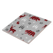 Buffalo Plaid Bosdieren Patroon Tegeltje (Zijkant)