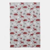 Buffalo Plaid Bosdieren Patroon Theedoek (Verticaal)