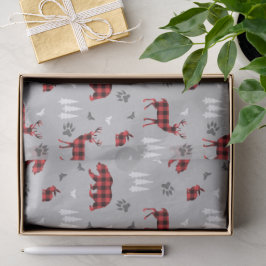 Buffalo Plaid Bosdieren Patroon Tissuepapier
