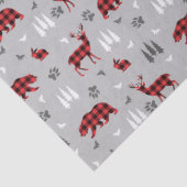 Buffalo Plaid Bosdieren Patroon Tissuepapier (Detail)
