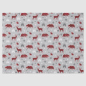 Buffalo Plaid Bosdieren Patroon Tissuepapier (Voorkant)