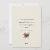 Buffalo Plaid Bow Krans Poinsettias Holly Berries Feestdagenkaart (Achterkant)