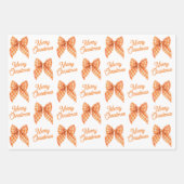 Buffalo Plaid Bows Sage Peach Blue Merry Christmas Inpakpapier Vel (Voorkant 2)