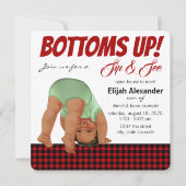 Buffalo Plaid Boy Sip and See Uitnodiging (Voorkant)