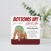 Buffalo Plaid Boy Sip en zie uitnodiging (Staand voorkant)