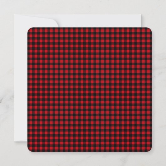Buffalo Plaid Boy Sip en zie uitnodiging (Achterkant)