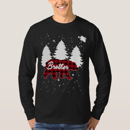 Buffalo Plaid Brother Bear Christmas Tree Pajama F T-shirt (Voorkant)