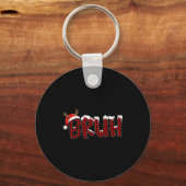 Buffalo Plaid Bruh Santa Hat Christmas Xmas Pajama Sleutelhanger (Voorkant)